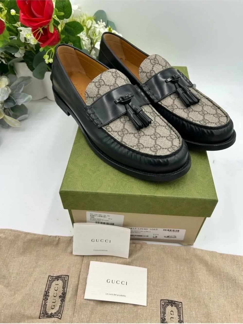 Men’s Gucci GG supreme Tasso loafer size 11.5 it’s 12 US made in Italy